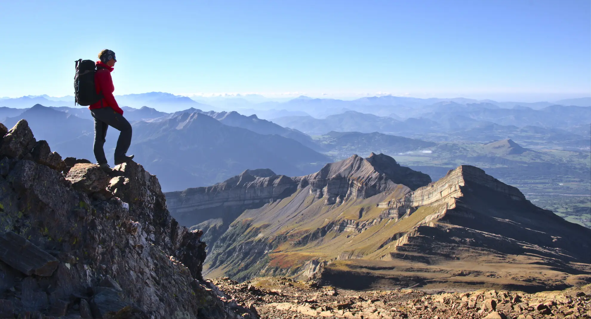 The Champsaur seen from the summit ridge of Vieux Chaillol
