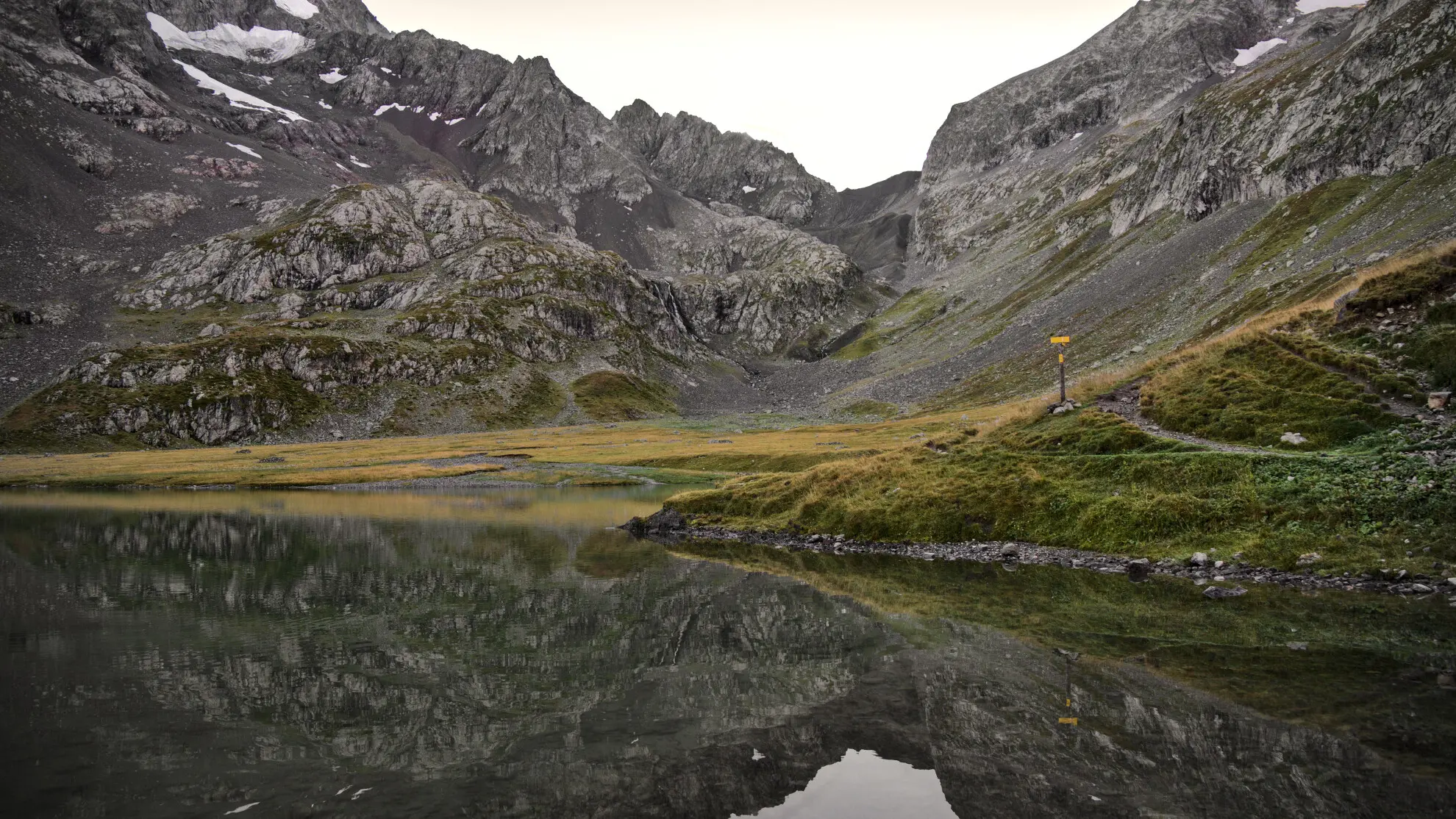Reflections on Lac de la Muzelle, autumn colours