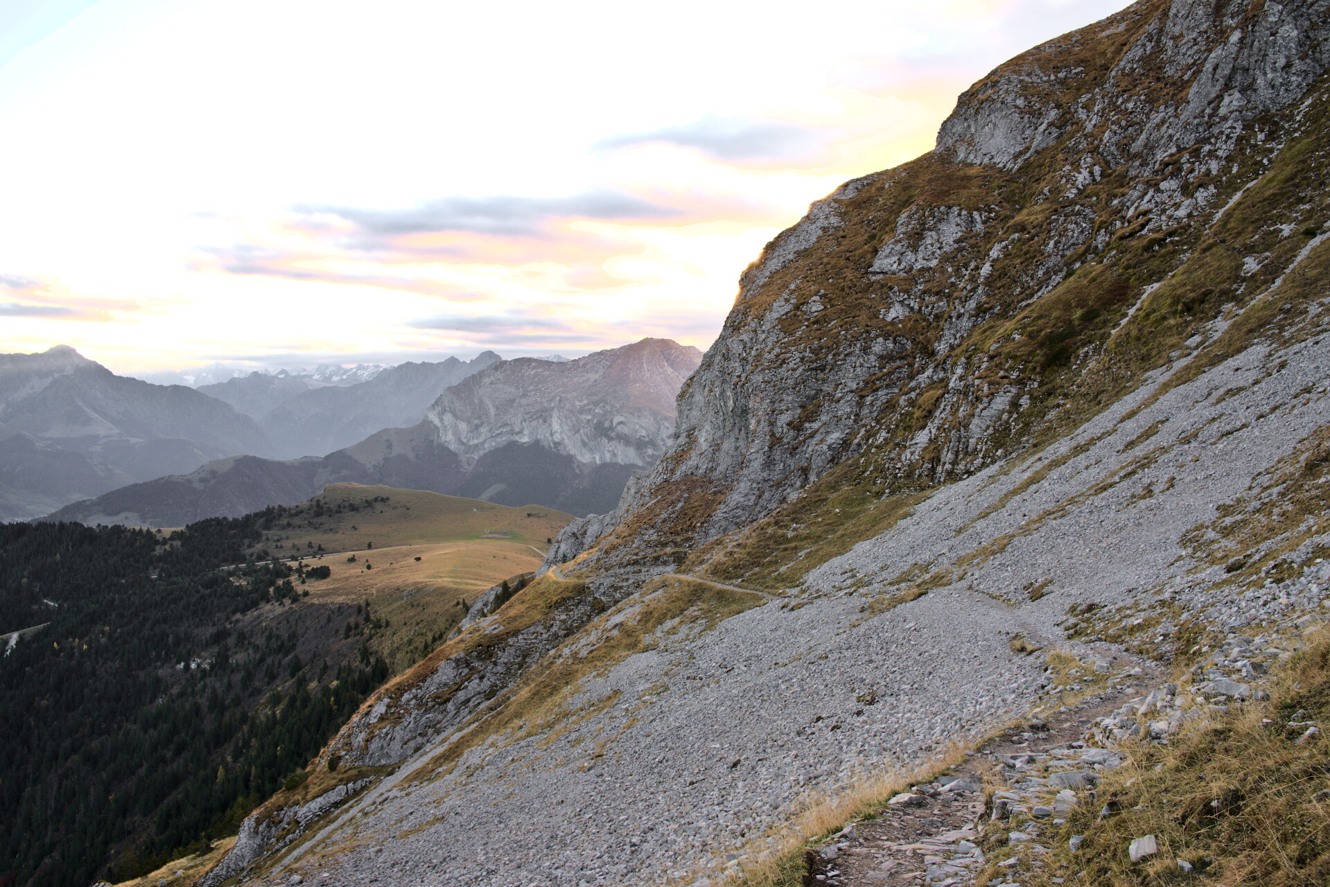 Track climbing the slopes of the Dévoluy